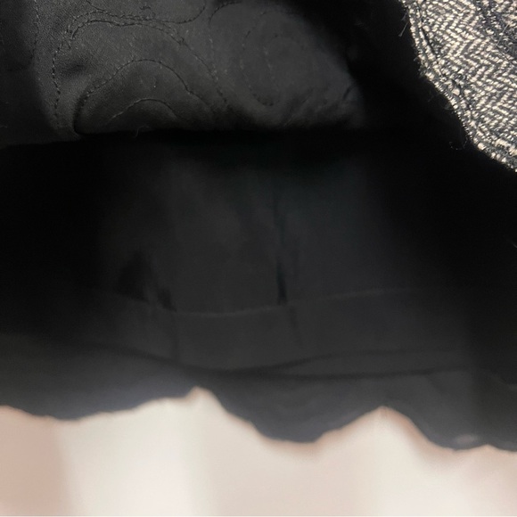 Per Se Skirt Black White Herringbone Floral Wool Blend Size 6 - Picture 8 of 10